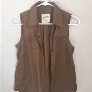 Arizona Army Green Button Down Tank